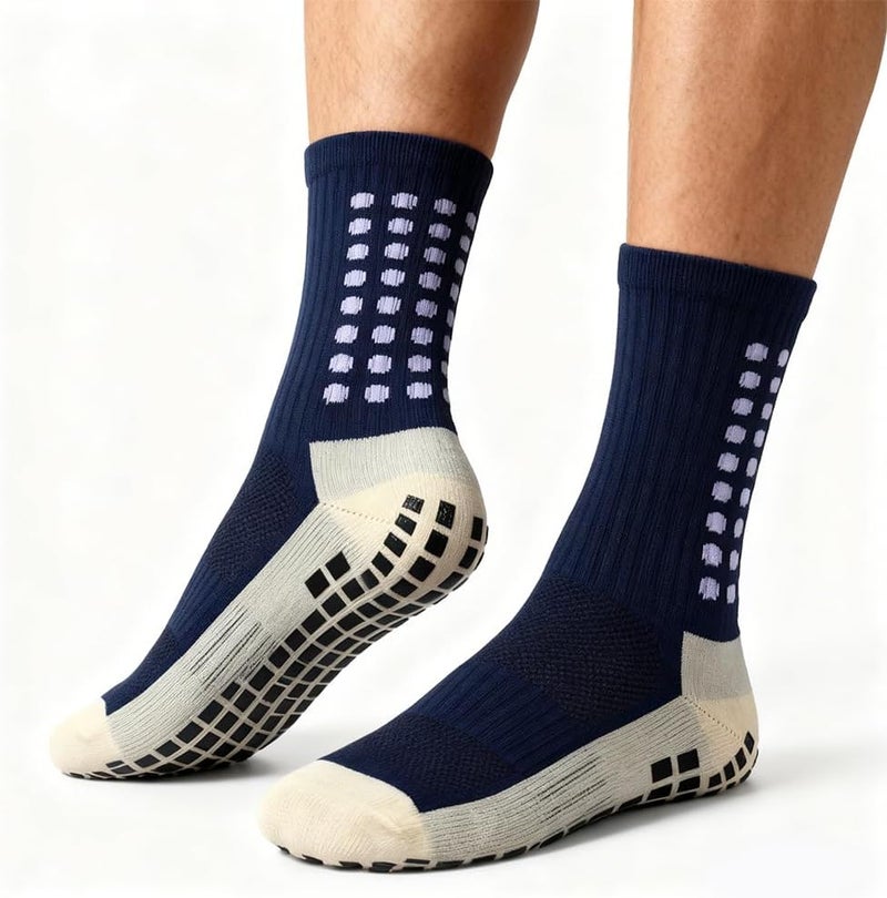 BUKEORE Store 4/6 Pairs Grip Soccer Socks Anti Slip Non Slip Men's Athletic Socks for Football Basketball Sports - Image 2